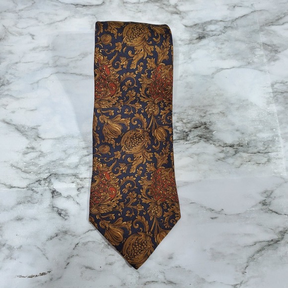 Coach Other - Coach Men's Blue Gold Floral One Size 100% Silk Designer Necktie Formal Wear‎